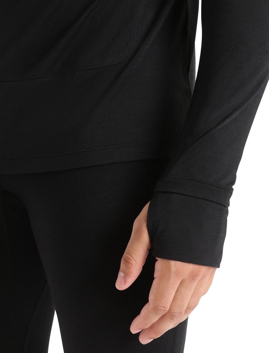 Icebreaker Cool-Lite™ Merino Long Sleeve Miesten Huppari Mustat | FI 1258YXFU